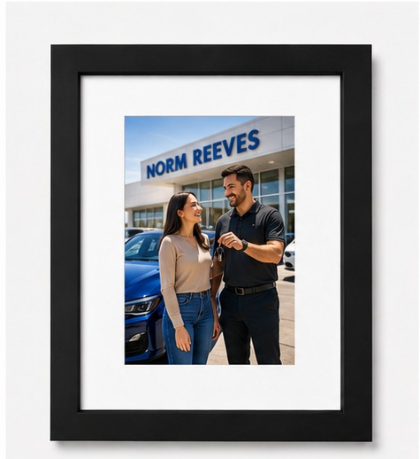 Finished keepsake front view with the customer photo and a clean, unbranded mat